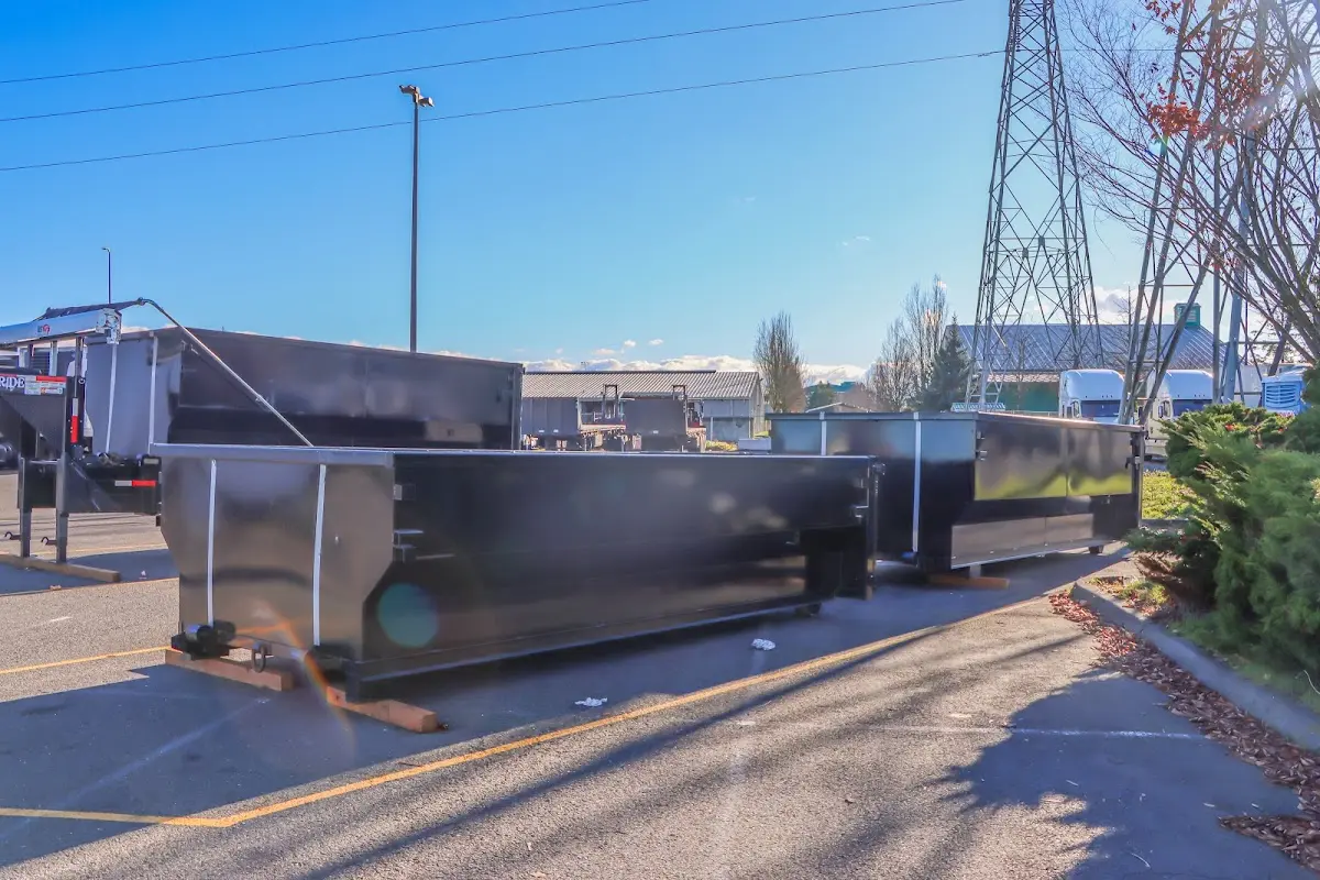 Roll-off dumpster ready for waste disposal at job site for Estate Cleanout Dumpster Rental in Park Ridge